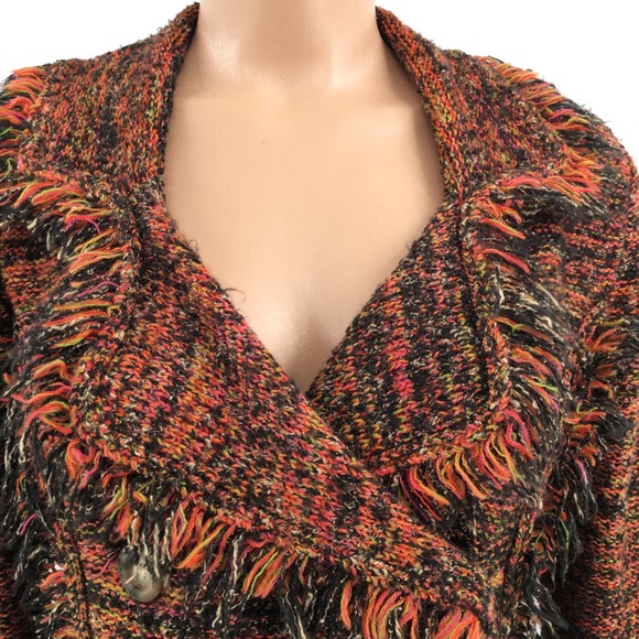 Anthropologie One Girl Who Fringe Sweater Jacket - Picture 2 of 8